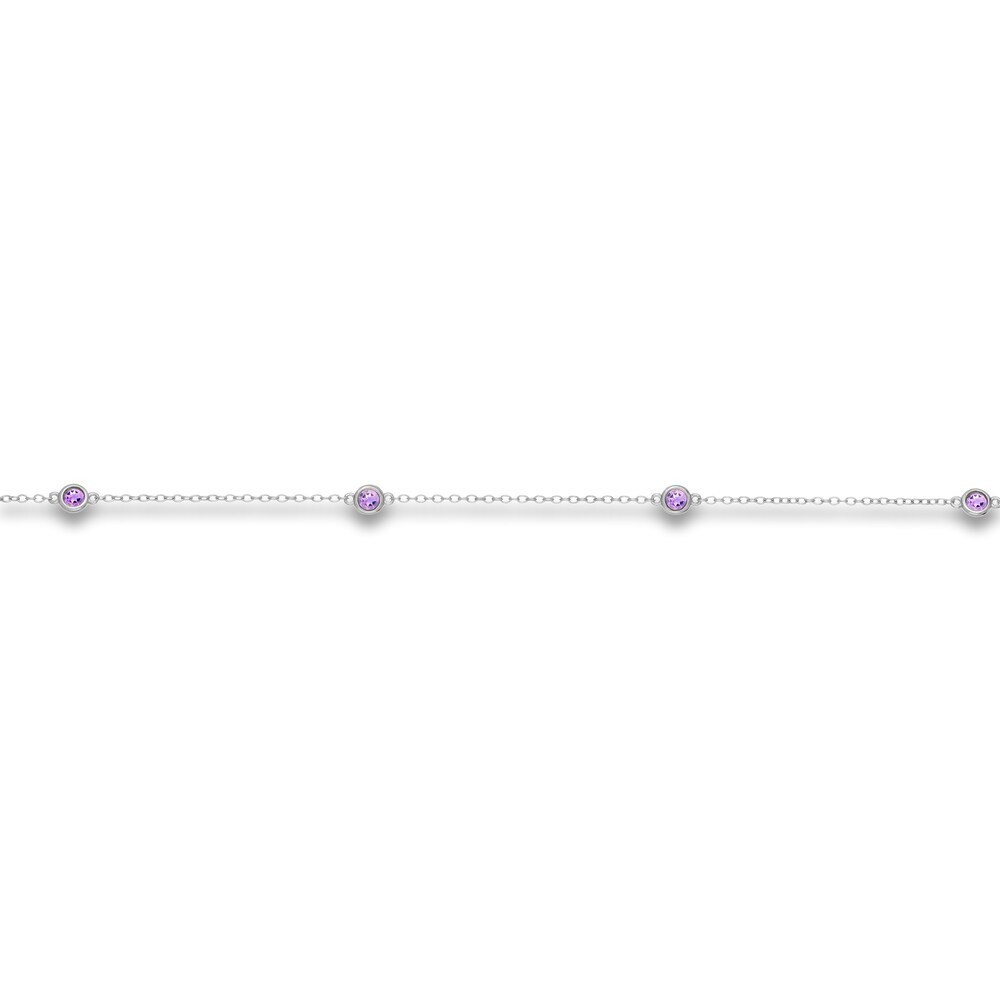 Natural Amethyst Station Necklace Sterling Silver 18\" l3prufeo Natural Amethyst Station Necklace Sterling Silver 18\" l3prufeo