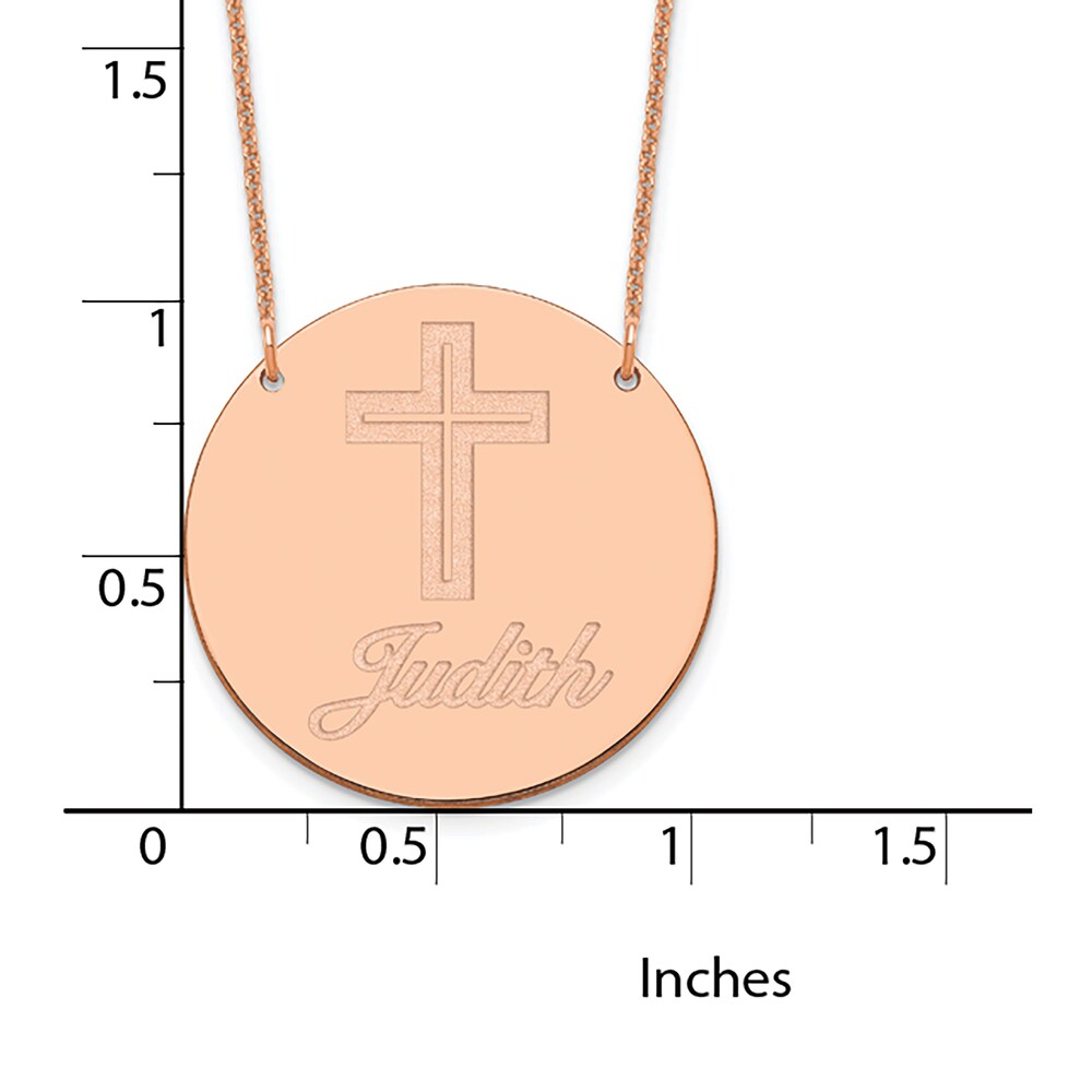 Image/Text Disk Necklace 14K Rose Gold l9y2Ff5k Image/Text Disk Necklace 14K Rose Gold l9y2Ff5k