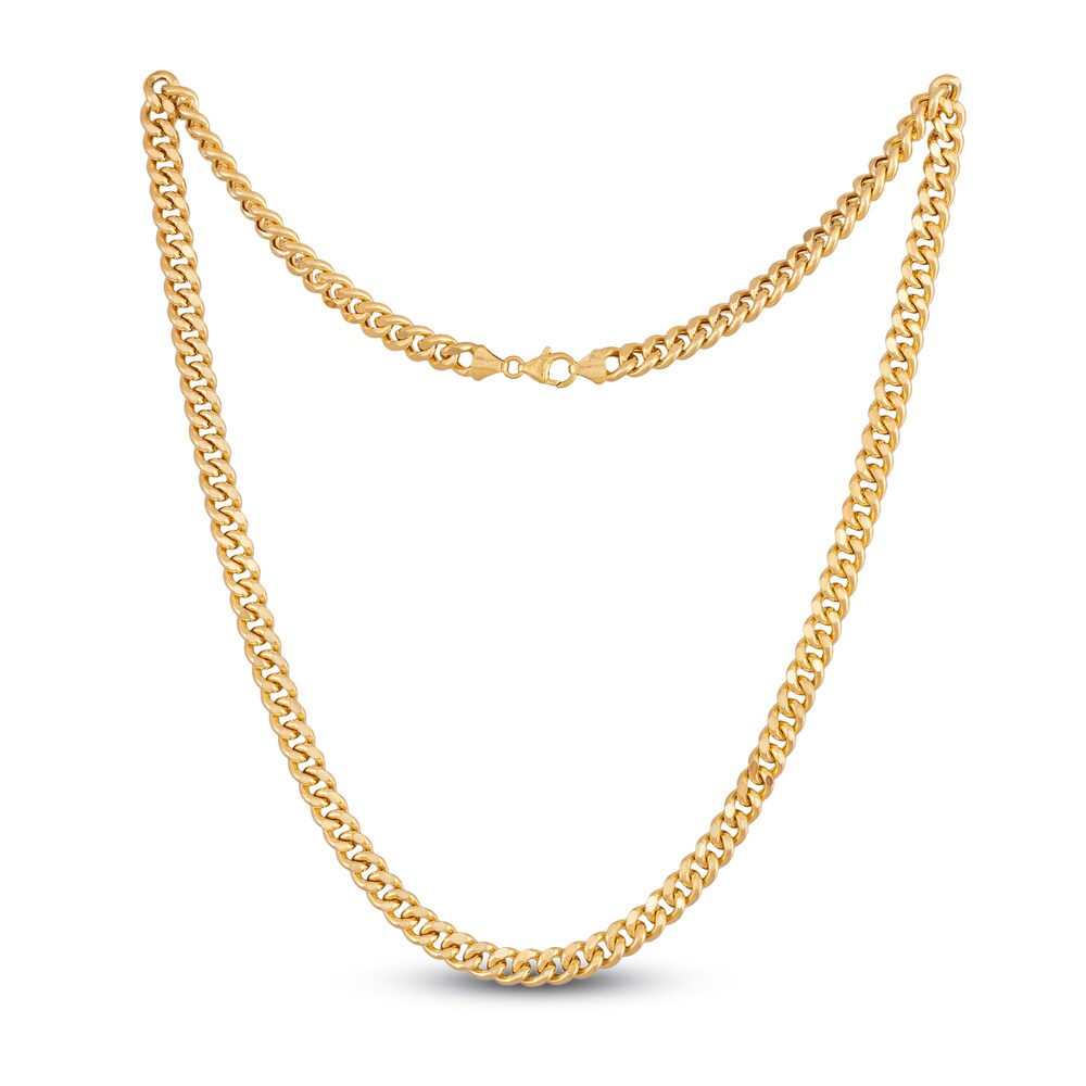Curb Necklace 14K Yellow Gold 24" 6.8MM lGBG9FiW Curb Necklace 14K Yellow Gold 24" 6.8MM lGBG9FiW