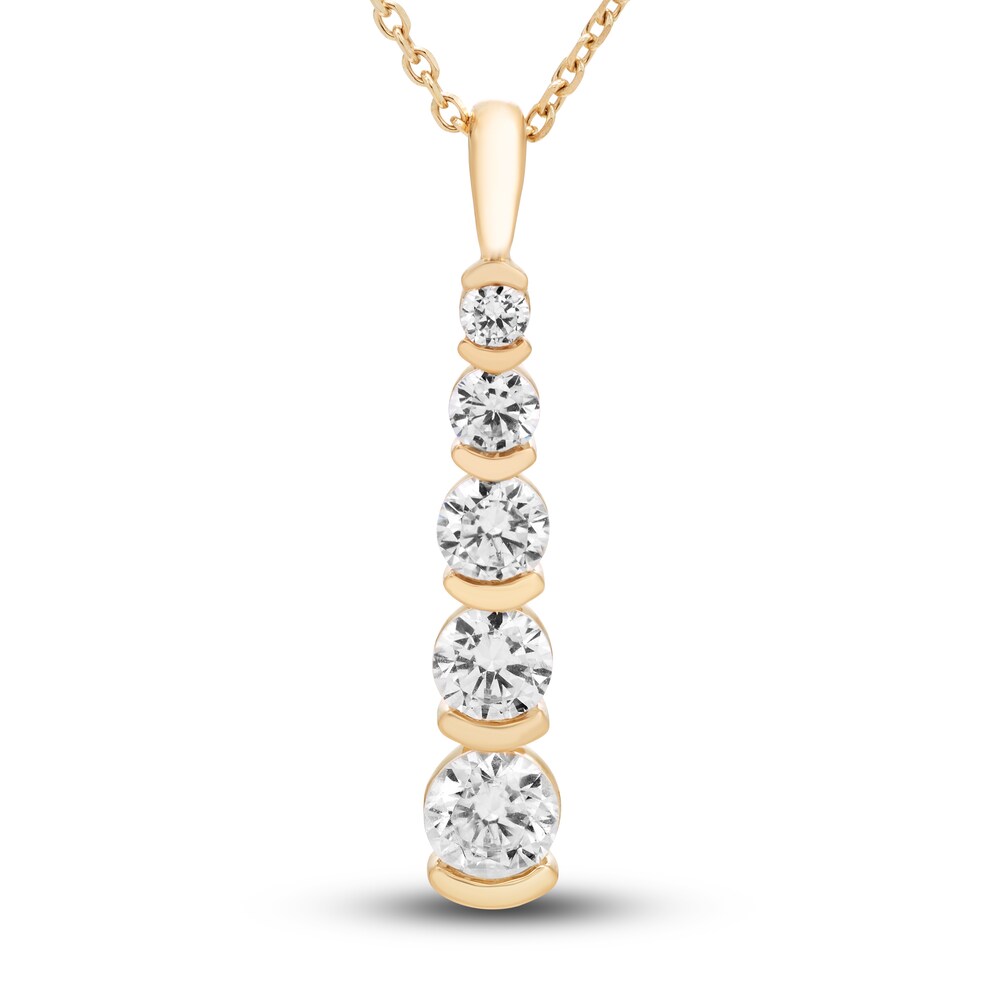 Hearts Desire Diamond 5-Stone Necklace 1 ct tw Round 18K Yellow Gold 18" lQFkCpOV Hearts Desire Diamond 5-Stone Necklace 1 ct tw Round 18K Yellow Gold 18" lQFkCpOV
