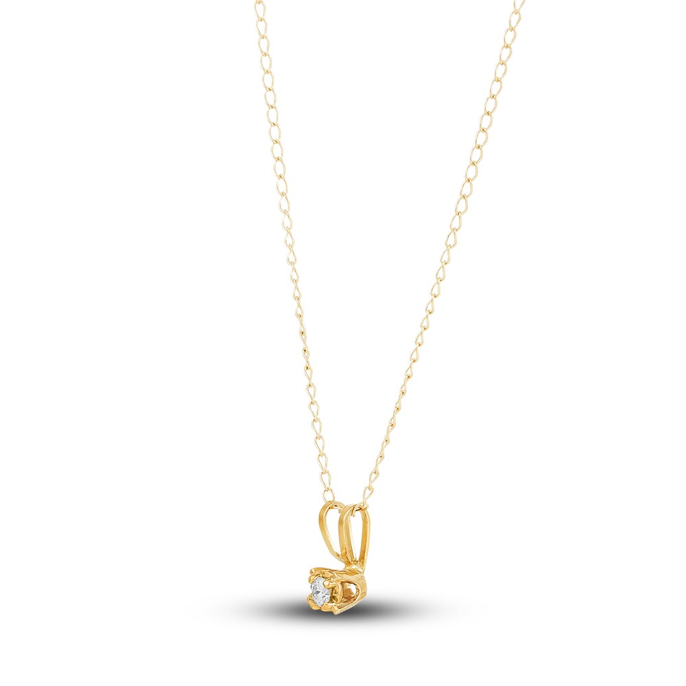 Children\'s Diamond Solitaire Necklace 14K Yellow Gold 13\" (I/I3) lf3FTK67 Children\'s Diamond Solitaire Necklace 14K Yellow Gold 13\" (I/I3) lf3FTK67