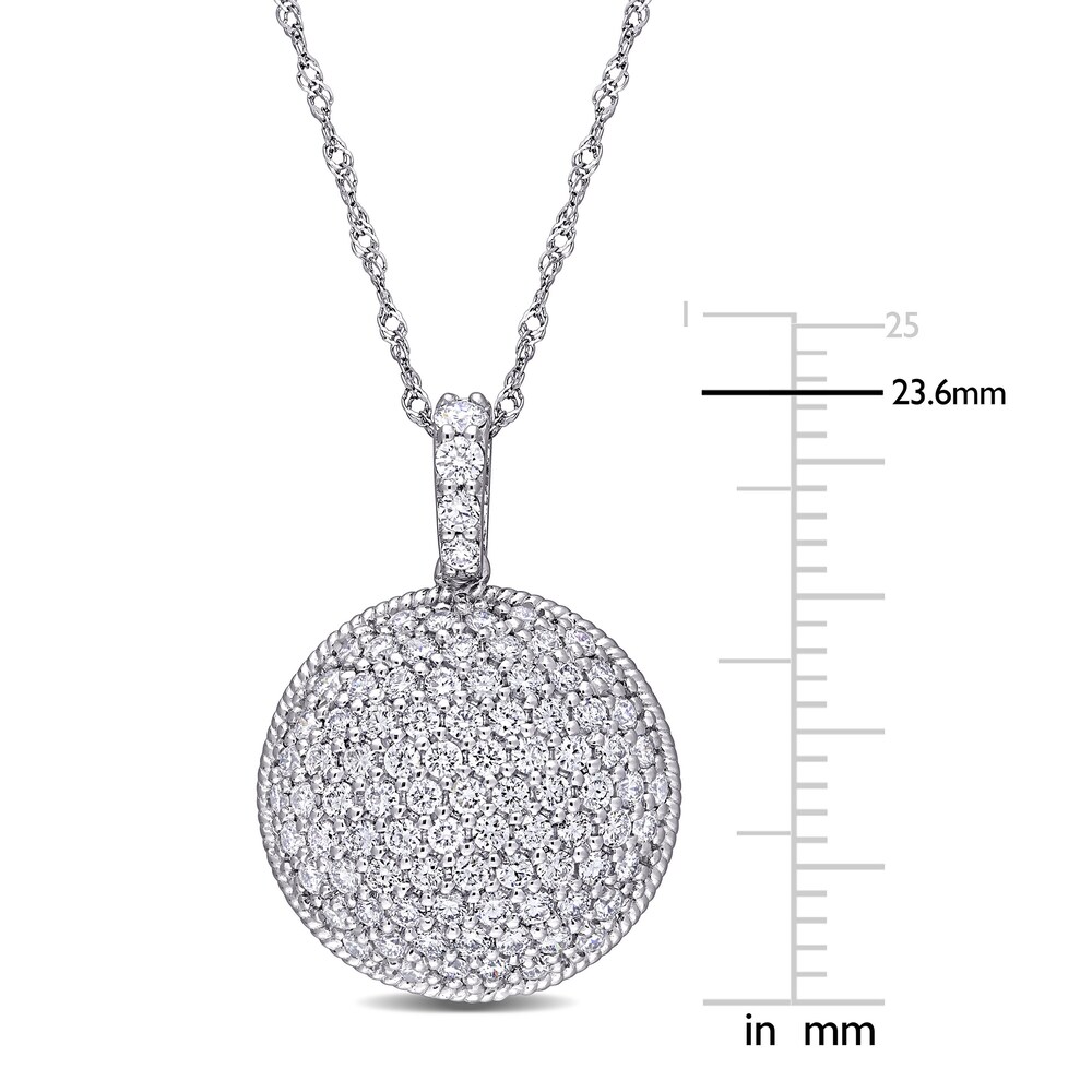 Diamond Circle Pendant Necklace 1-1/8 ct tw Round 14K White Gold 18\" m4lGe8qy Diamond Circle Pendant Necklace 1-1/8 ct tw Round 14K White Gold 18\" m4lGe8qy