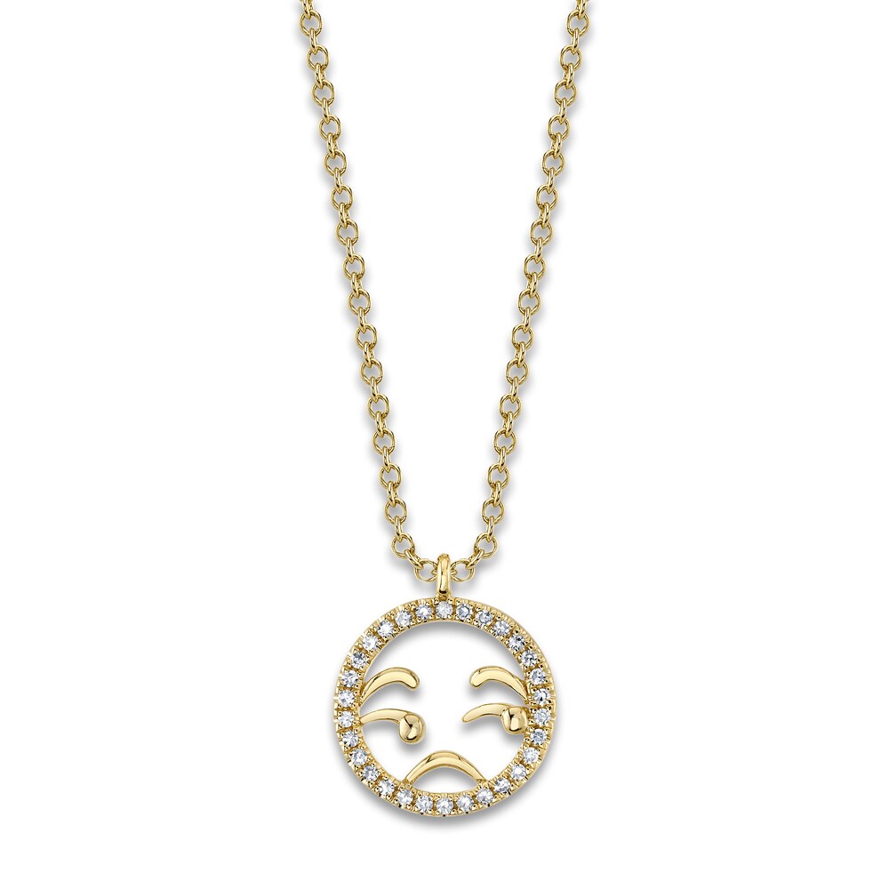 Shy Creation Diamond Emoji Necklace 1/15 ct tw Round 14K Yellow Gold 18" SC55023842 m4whQaem Shy Creation Diamond Emoji Necklace 1/15 ct tw Round 14K Yellow Gold 18" SC55023842 m4whQaem
