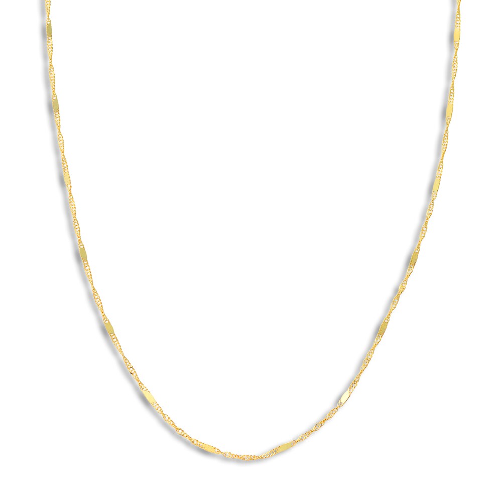 Singapore Chain Necklace 14K Yellow Gold 18" m9sVdo2l Singapore Chain Necklace 14K Yellow Gold 18" m9sVdo2l