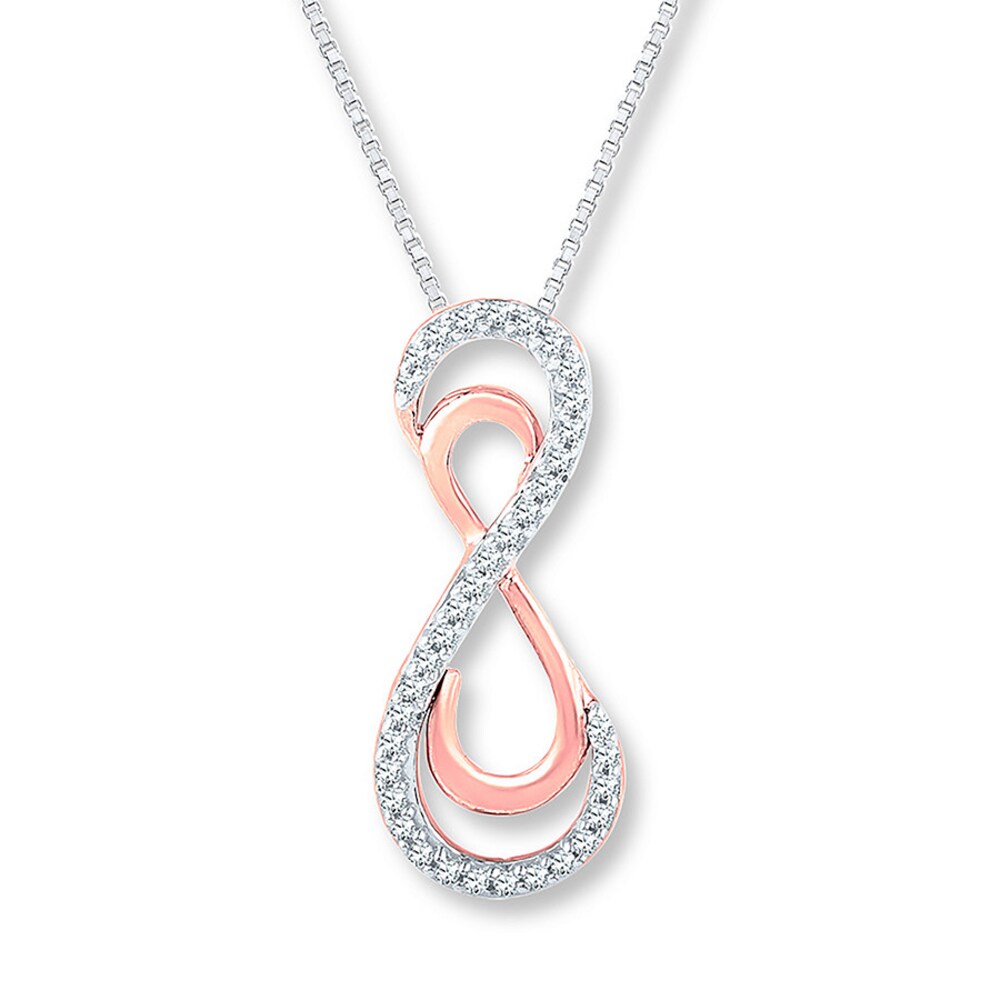 Infinity Diamond Necklace 1/8 carat tw Sterling Silver/10K Gold mHlArHK7 Infinity Diamond Necklace 1/8 carat tw Sterling Silver/10K Gold mHlArHK7