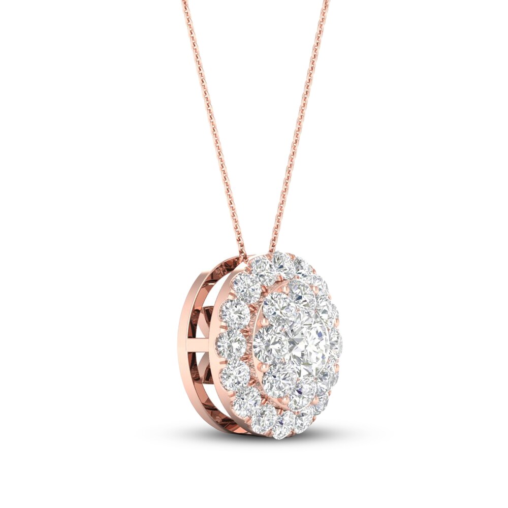Diamond Pendant Necklace 1/2 ct tw Round 10K Rose Gold mKv7xtJb