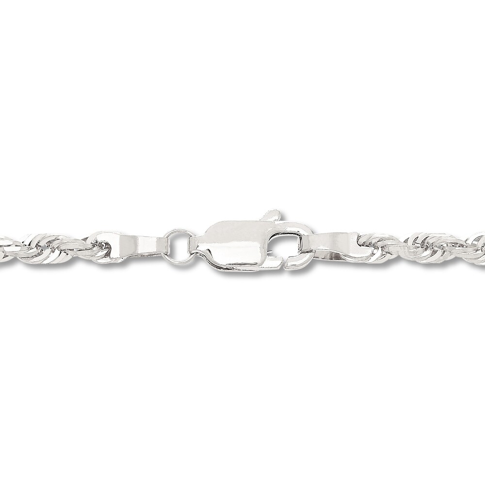 Solid Glitter Rope Necklace 14K White Gold 24\" mPvzRVFm Solid Glitter Rope Necklace 14K White Gold 24\" mPvzRVFm