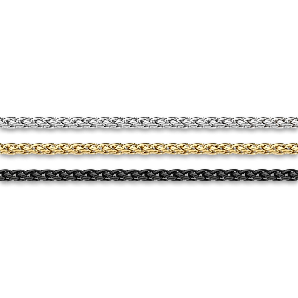 Men\'s Triple Wheat Chain Necklace Set Black/Yellow Ion-Plated Stainless Steel 22\" mUYVLzgC Men\'s Triple Wheat Chain Necklace Set Black/Yellow Ion-Plated Stainless Steel 22\" mUYVLzgC