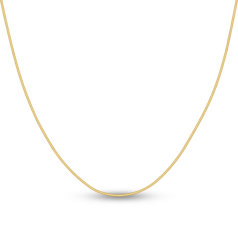 Hollow Snake Chain Necklace 14K Yellow Gold 18" mWYaziUe Hollow Snake Chain Necklace 14K Yellow Gold 18" mWYaziUe