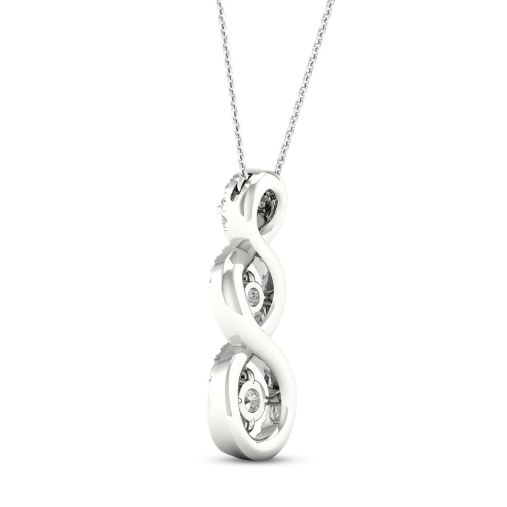 Diamond Necklace 1/3 ct tw Round 10K White Gold mbATNr22