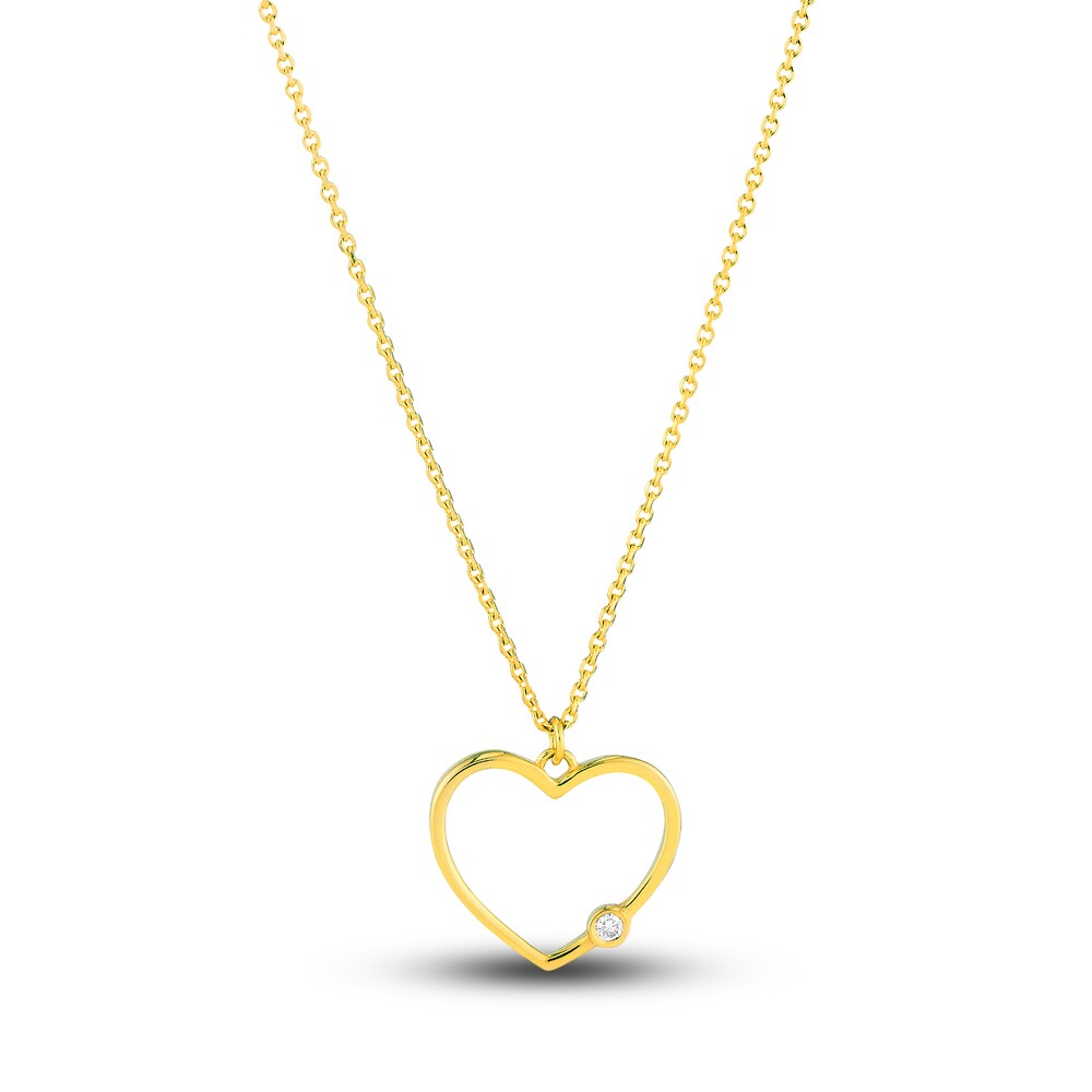 Diamond Heart Necklace Diamond Accent 14K Yellow Gold 18" mlf9OkL0 Diamond Heart Necklace Diamond Accent 14K Yellow Gold 18" mlf9OkL0