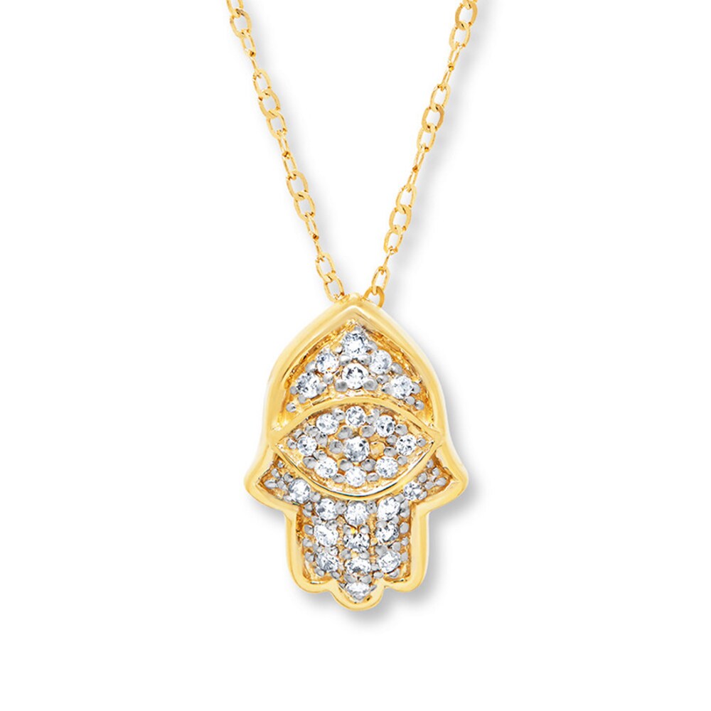 Hamsa Necklace 1/10 ct tw Diamonds 14K Yellow Gold mn3jqxPN Hamsa Necklace 1/10 ct tw Diamonds 14K Yellow Gold mn3jqxPN