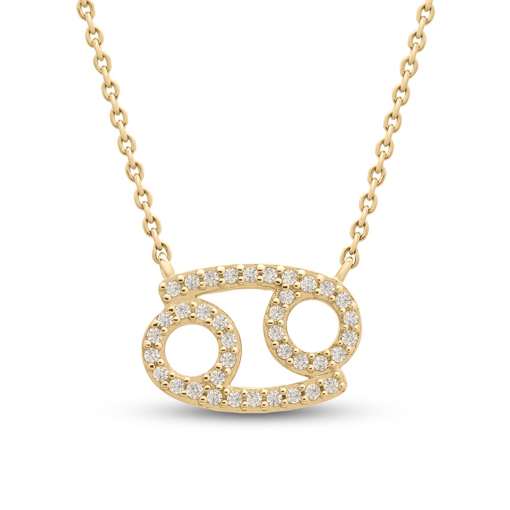 Diamond Cancer Necklace 1/10 ct tw 10K Yellow Gold mp6Bs1B2 Diamond Cancer Necklace 1/10 ct tw 10K Yellow Gold mp6Bs1B2