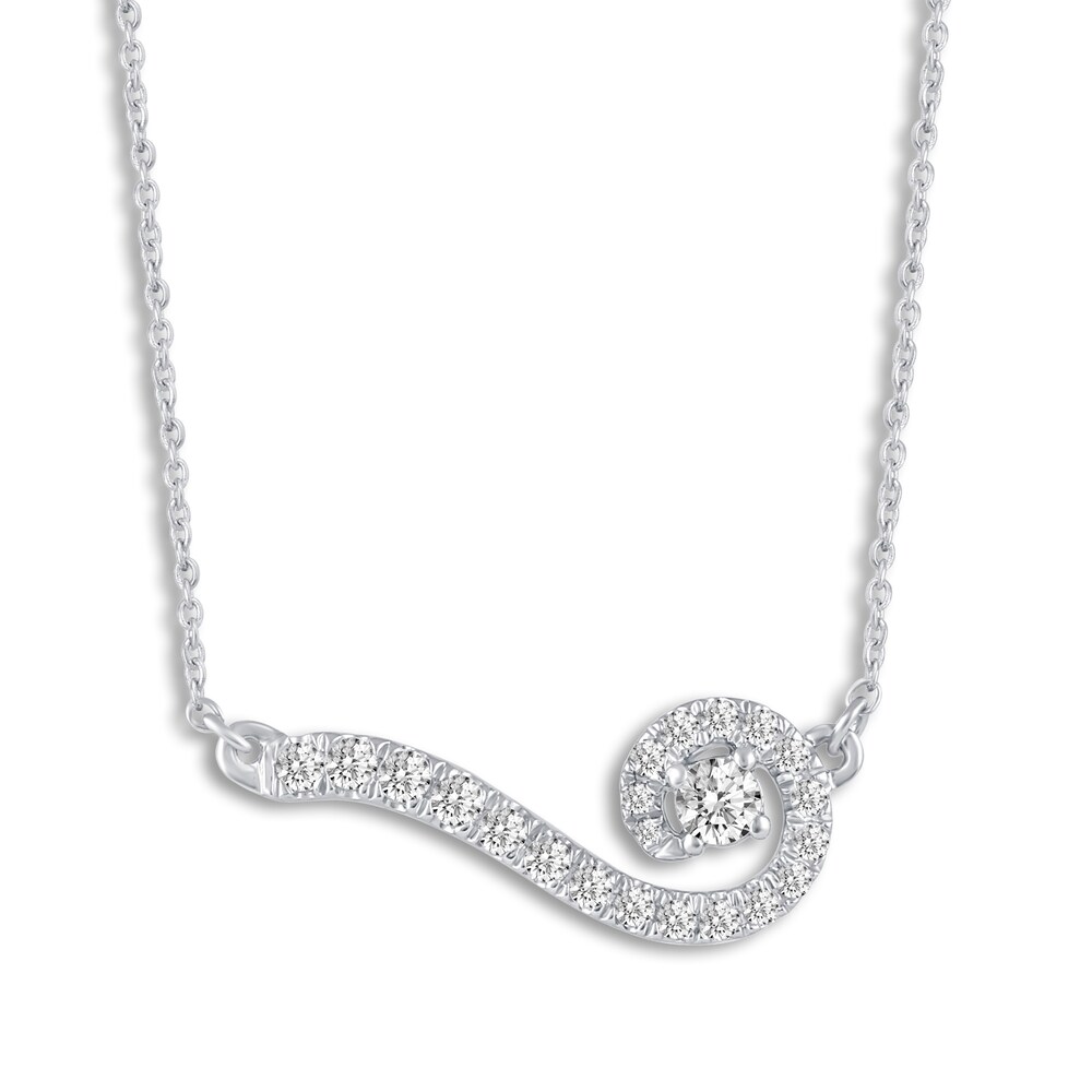 Diamond Swirl Necklace 1/3 ct tw Round 10K White Gold n0QYs97I Diamond Swirl Necklace 1/3 ct tw Round 10K White Gold n0QYs97I