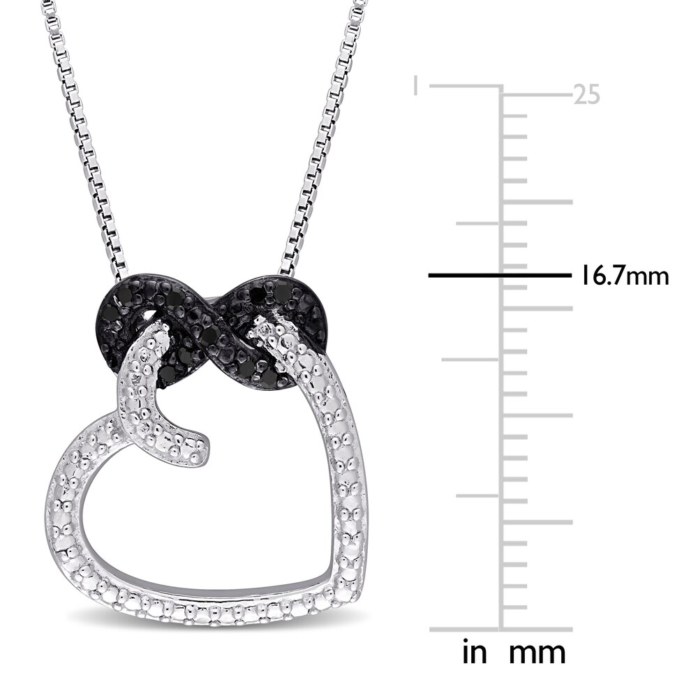 Black Diamond Heart Necklace 1/20 ct tw Round Sterling Silver 18\" nAhe9Jcn Black Diamond Heart Necklace 1/20 ct tw Round Sterling Silver 18\" nAhe9Jcn