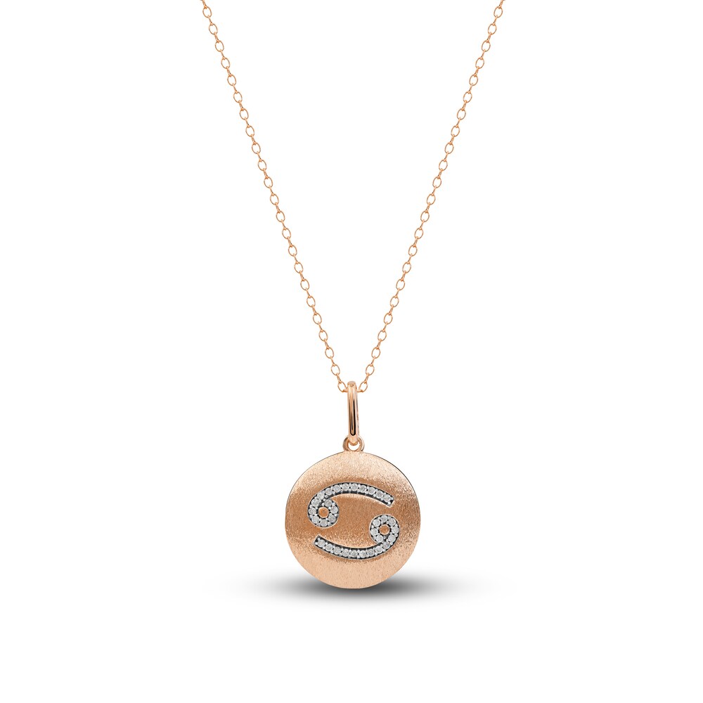 Diamond Cancer Zodiac Pendant Necklace 1/10 ct tw Round 14K Rose Gold nJNunS0j Diamond Cancer Zodiac Pendant Necklace 1/10 ct tw Round 14K Rose Gold nJNunS0j