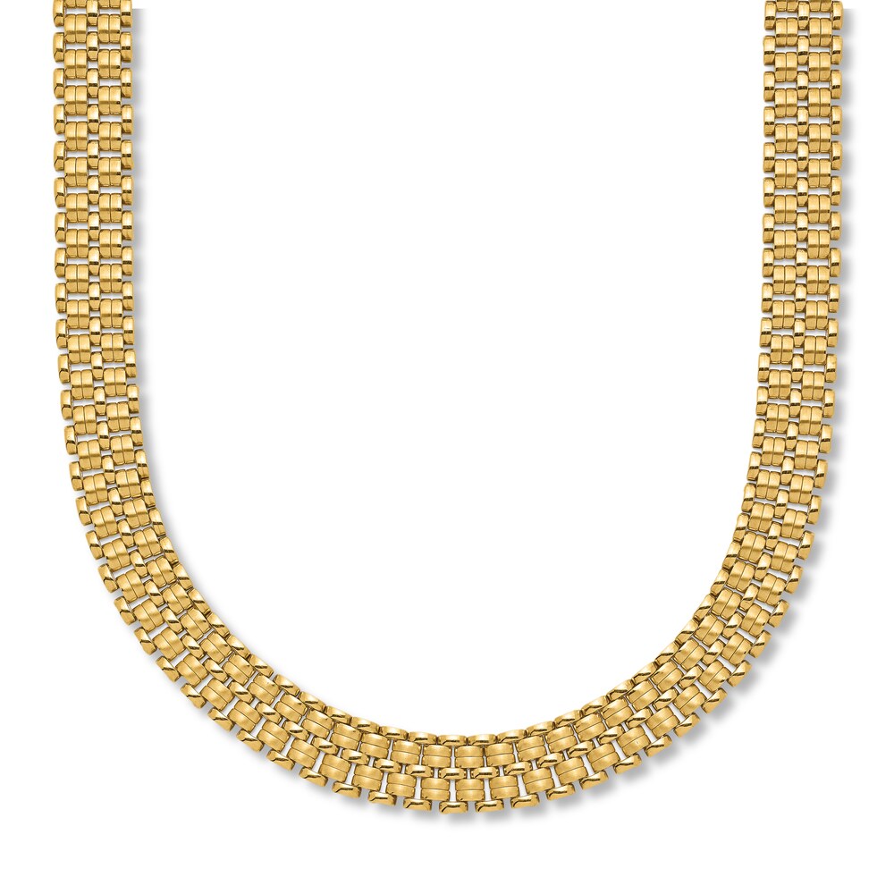 Basket Weave Necklace 14K Yellow Gold 17" nLl6DGJ9 Basket Weave Necklace 14K Yellow Gold 17" nLl6DGJ9