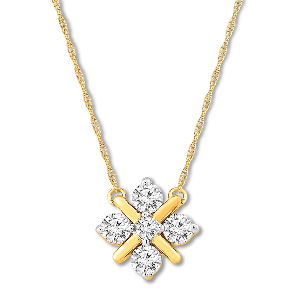 Diamond Necklace 1/2 ct tw Round-cut 10K Yellow Gold ncVdZ4Ed Diamond Necklace 1/2 ct tw Round-cut 10K Yellow Gold ncVdZ4Ed