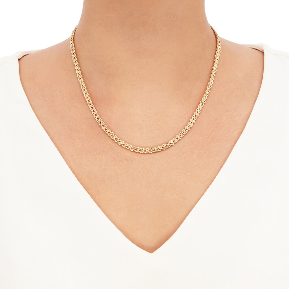 Double Row Hollow Rope Chain 10K Yellow Gold ncgiS20z Double Row Hollow Rope Chain 10K Yellow Gold ncgiS20z