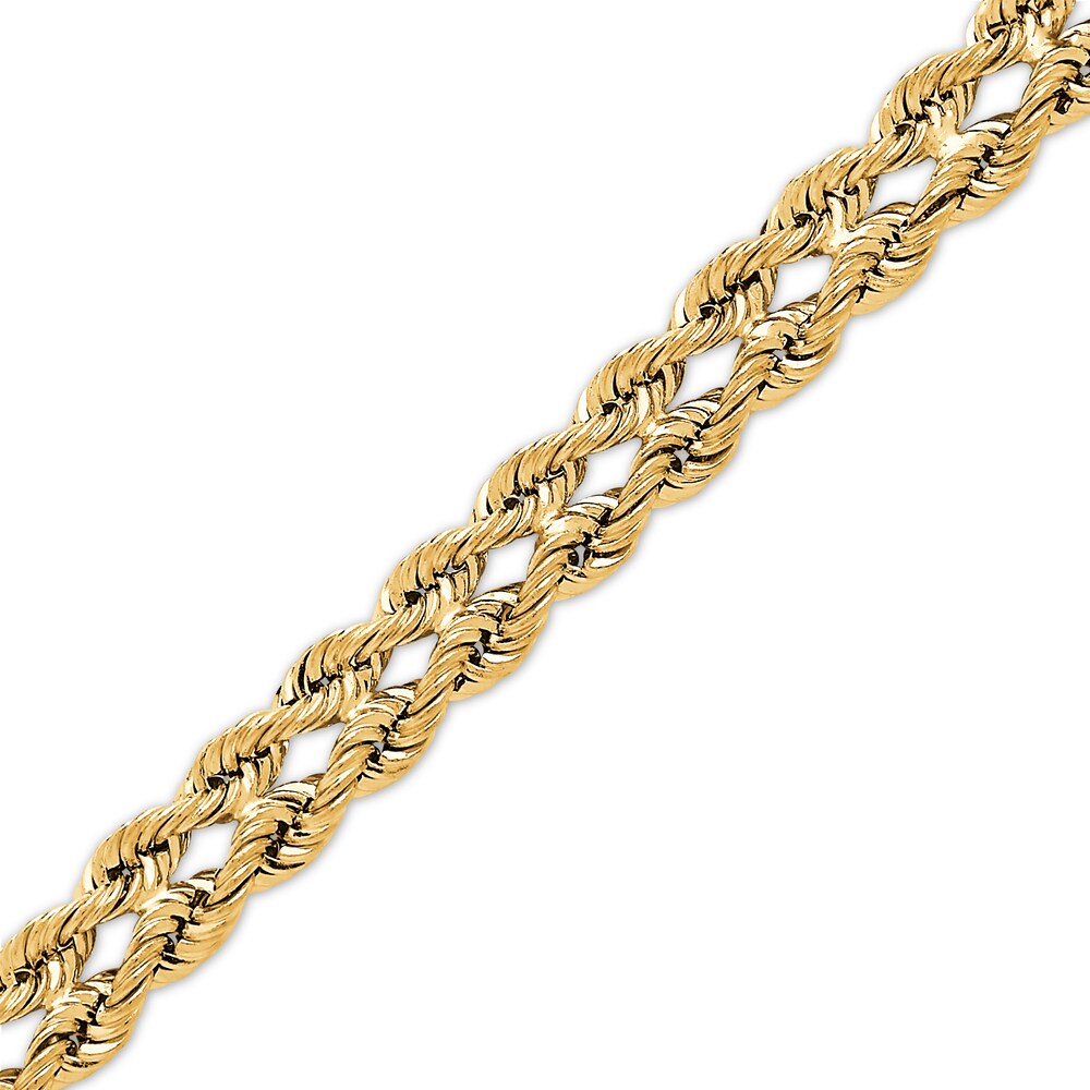 Double Row Hollow Rope Chain 10K Yellow Gold ncgiS20z Double Row Hollow Rope Chain 10K Yellow Gold ncgiS20z