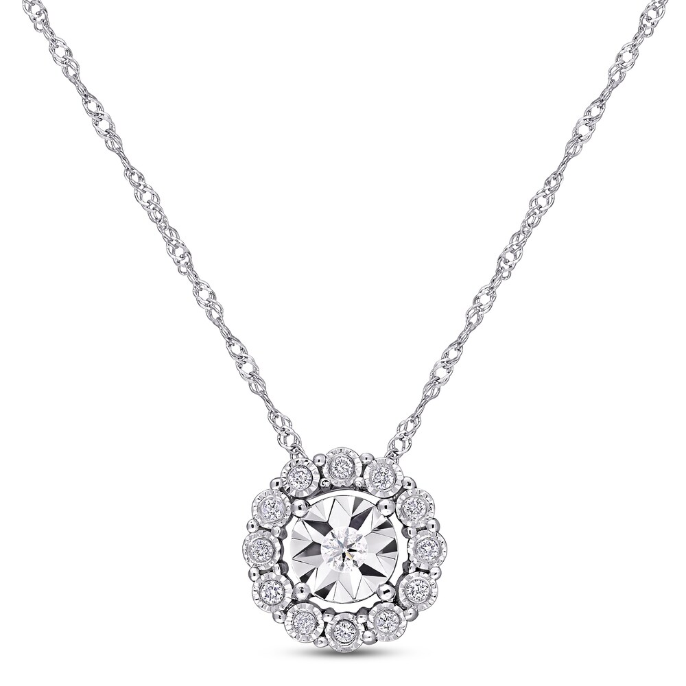 Diamond Circle Necklace 1/8 ct tw Round 14K White Gold 17" nhnpnc5y Diamond Circle Necklace 1/8 ct tw Round 14K White Gold 17" nhnpnc5y
