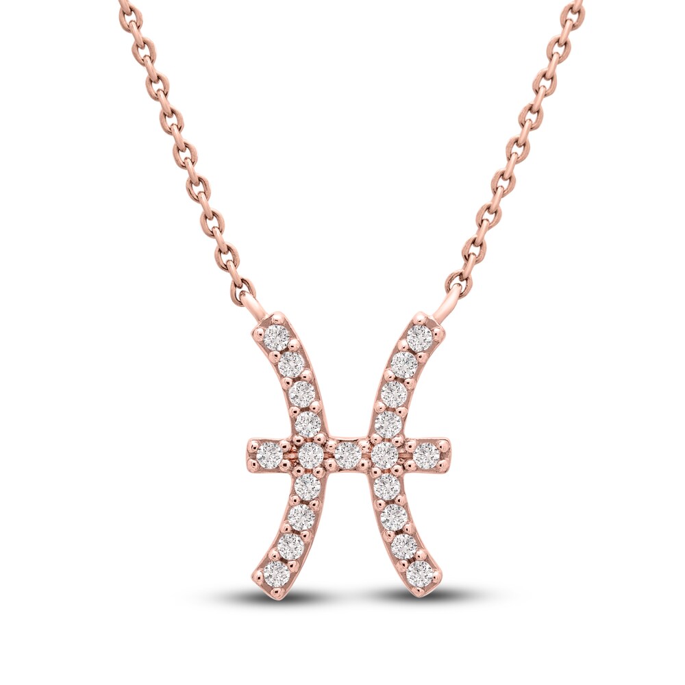 Diamond Pisces Necklace 1/10 ct tw 10K Rose Gold nm0hxWgY