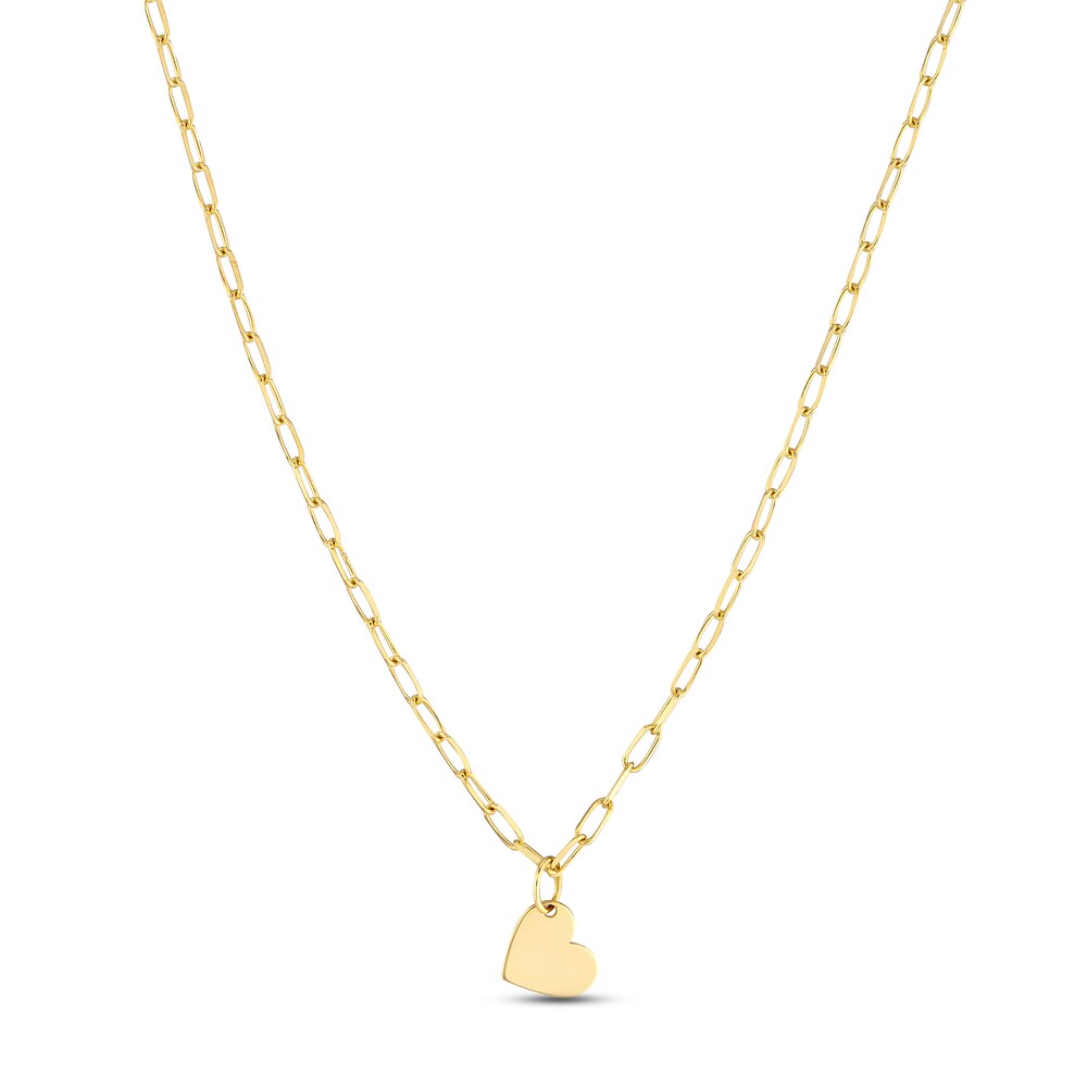 Heart Paperclip Necklace 14K Yellow Gold 18" npMNwEhH Heart Paperclip Necklace 14K Yellow Gold 18" npMNwEhH