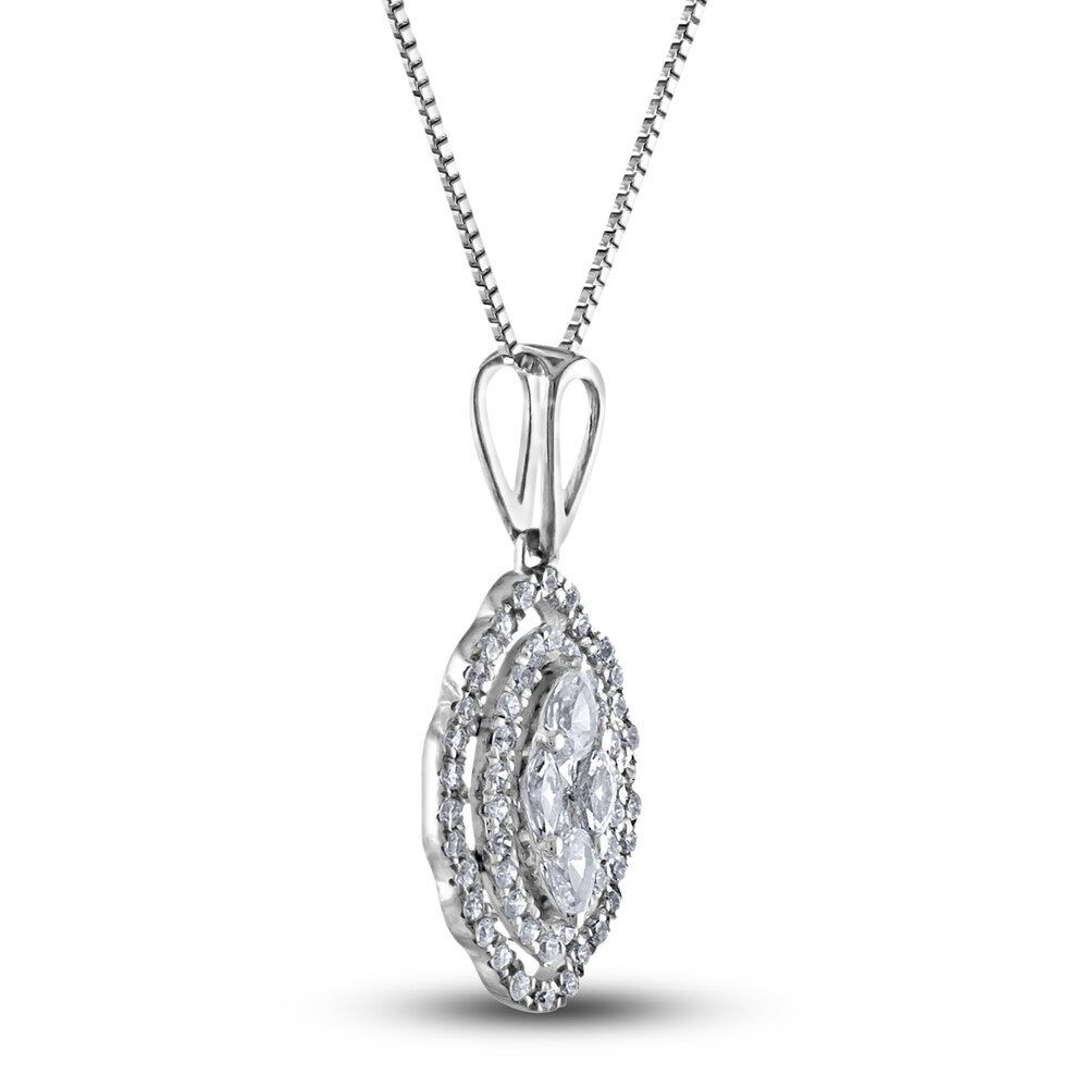 Diamond Pendant Necklace 1/3 ct tw Princess/Round/Pear/Marquise 10K White Gold 18\" oORpLka0 Diamond Pendant Necklace 1/3 ct tw Princess/Round/Pear/Marquise 10K White Gold 18\" oORpLka0