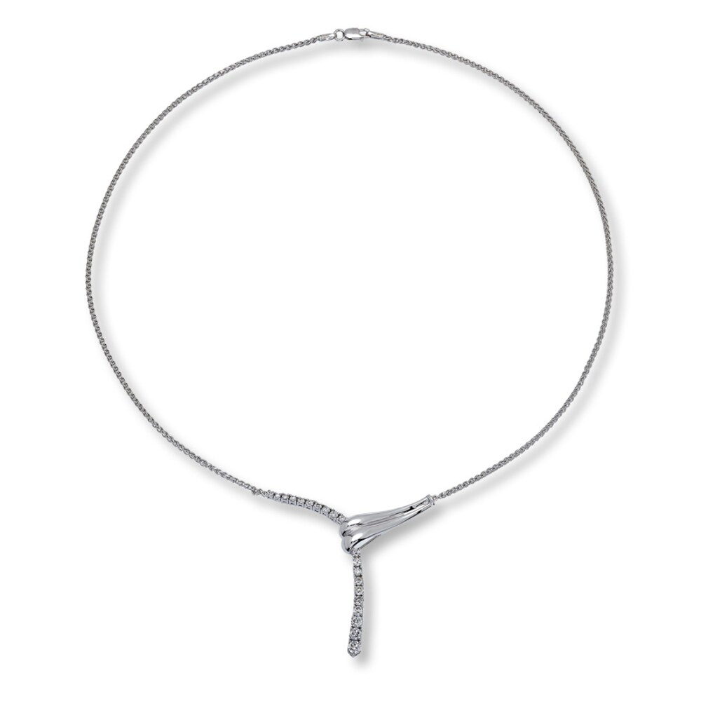 Diamond Necklace 1 ct tw Round-Cut 14K White Gold oi3iR2DZ Diamond Necklace 1 ct tw Round-Cut 14K White Gold oi3iR2DZ