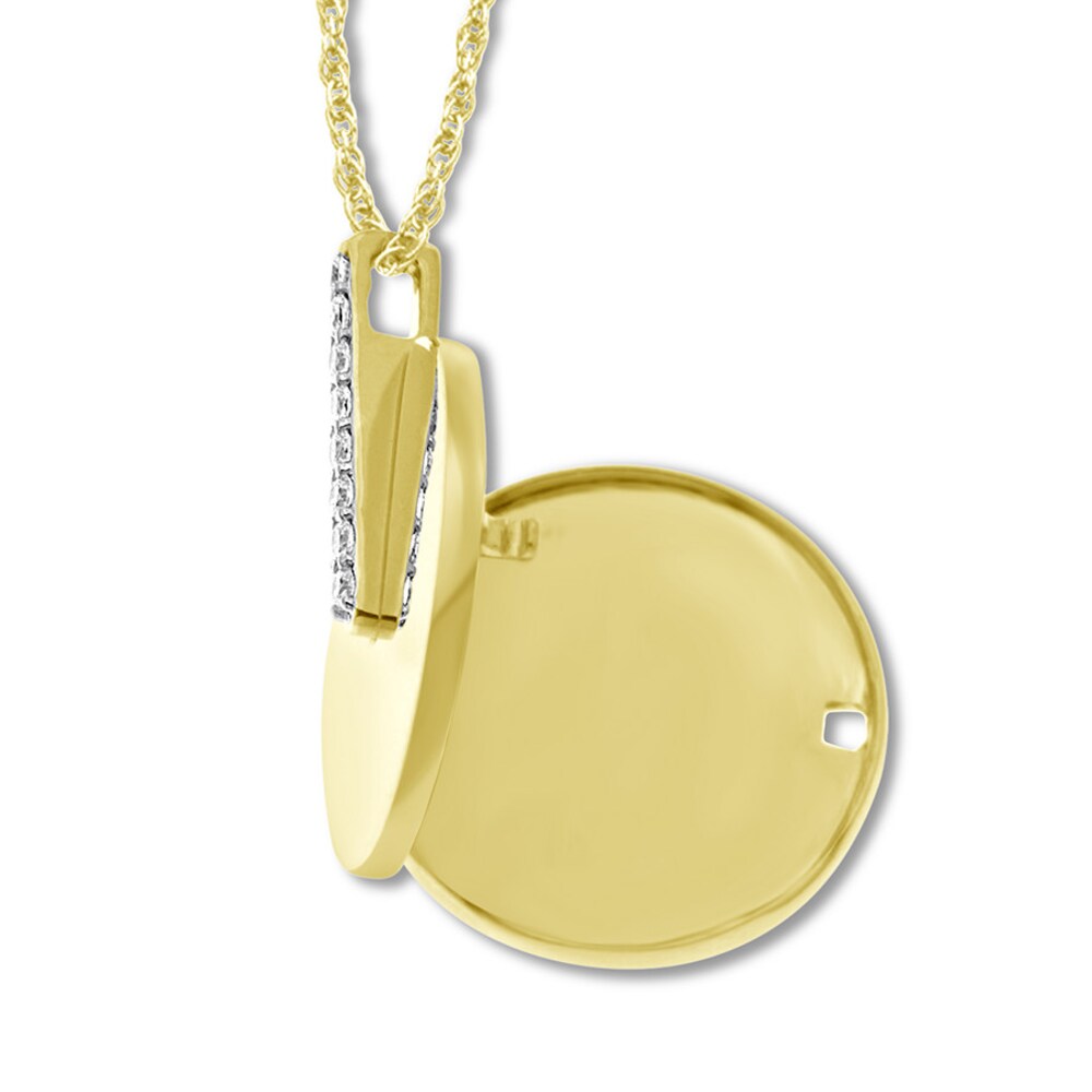 Diamond Round Locket 1/10 ct tw Round-cut 10K Yellow Gold pBmNQC8F Diamond Round Locket 1/10 ct tw Round-cut 10K Yellow Gold pBmNQC8F