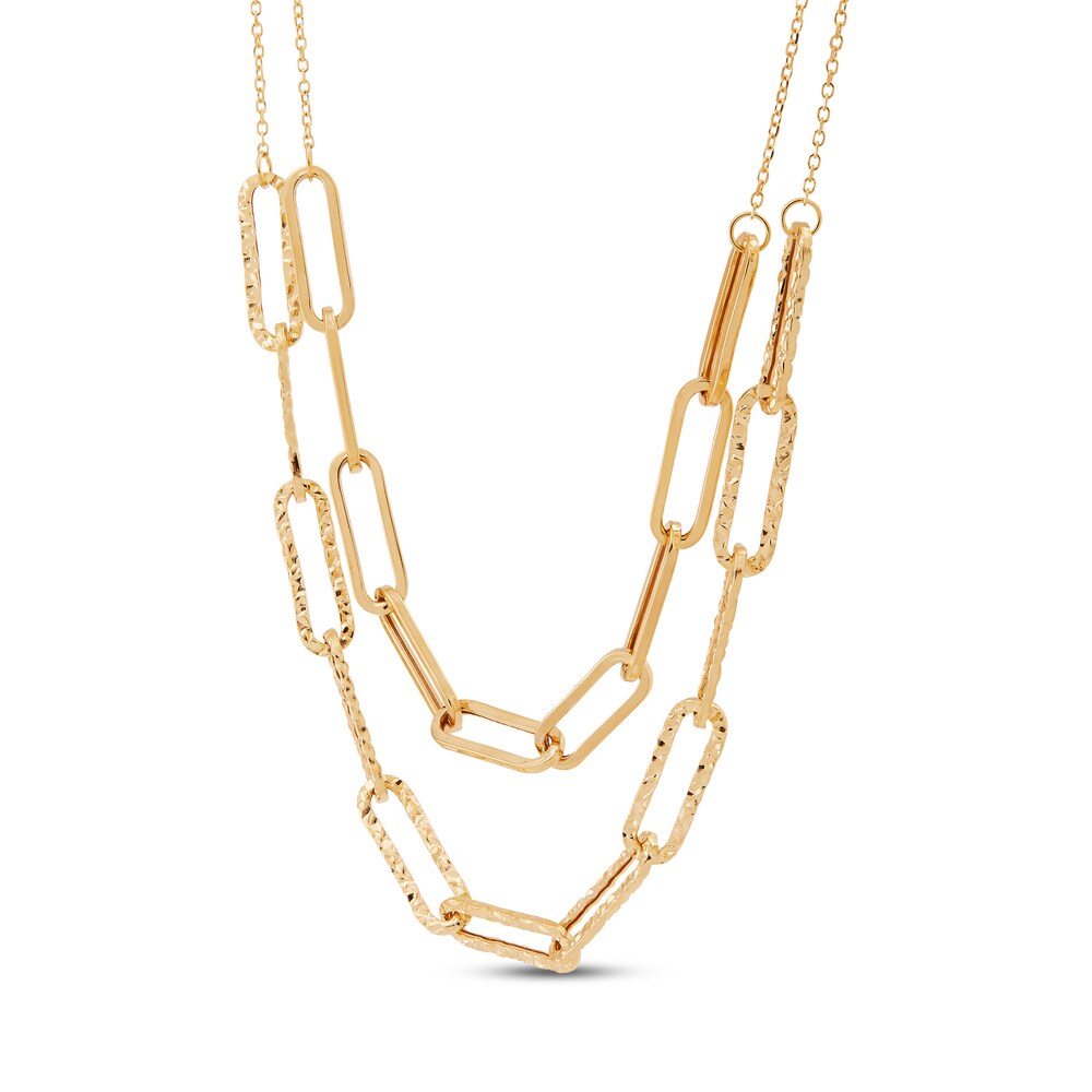Italia D\'Oro Double Paperclip Necklace 14K Yellow Gold pJaN2xFa Italia D\'Oro Double Paperclip Necklace 14K Yellow Gold pJaN2xFa