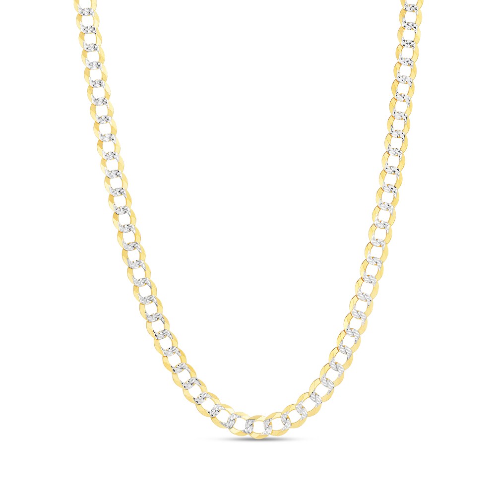 Two-Tone Curb Chain Necklace 14K Yellow Gold 22" pKzbGSnS Two-Tone Curb Chain Necklace 14K Yellow Gold 22" pKzbGSnS