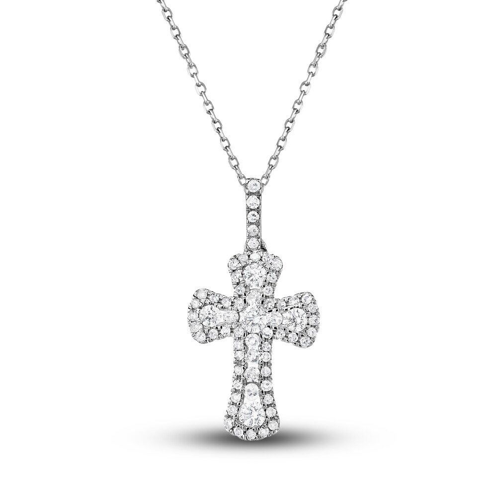 Diamond Cross Pendant Necklace 3/8 ct tw Round 10K White Gold 18" pTlO7scF Diamond Cross Pendant Necklace 3/8 ct tw Round 10K White Gold 18" pTlO7scF
