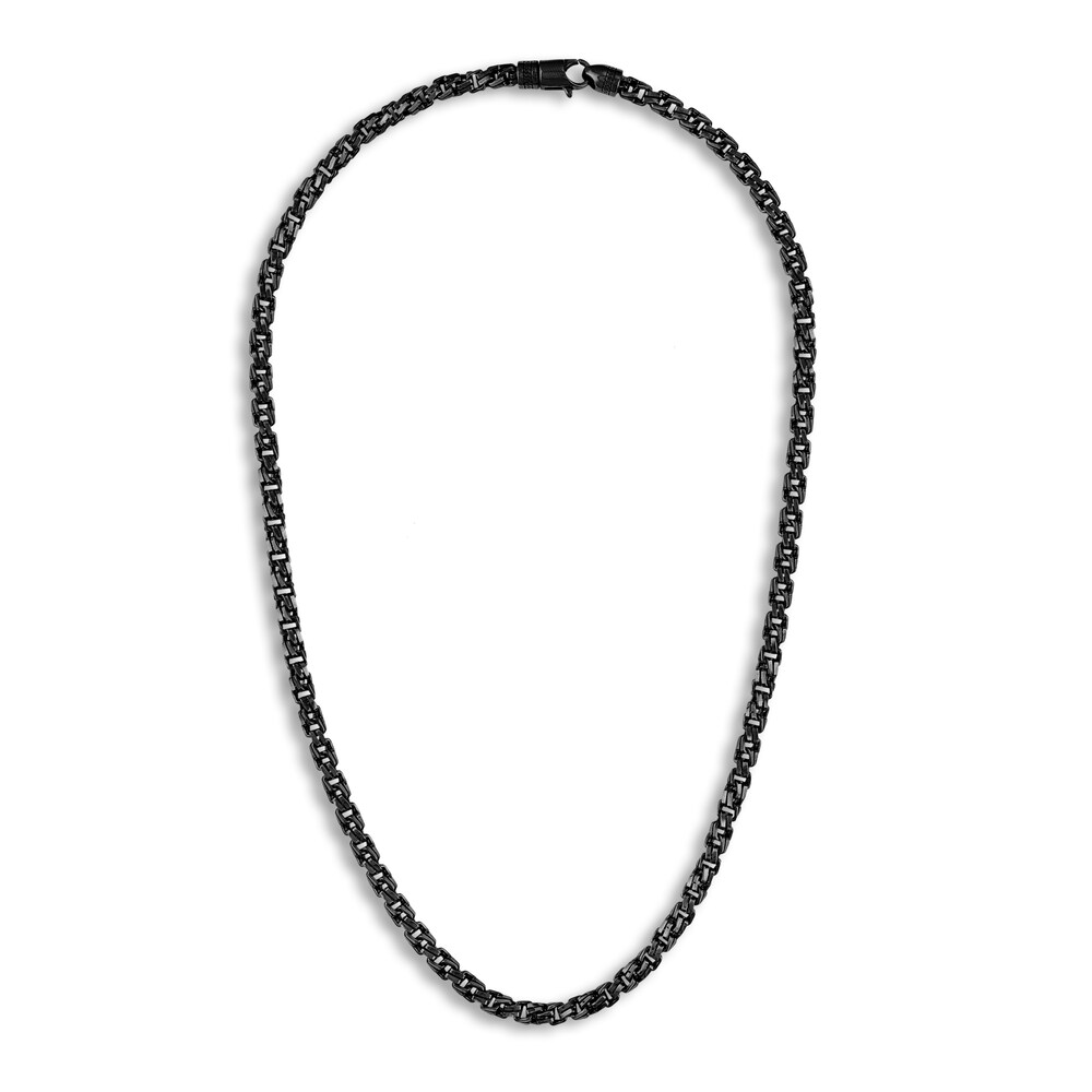 1933 by Esquire Men\'s Twisted Box Chain Necklace Black Ruthenium-Plated Sterling Silver 22\" pWAic7wJ 1933 by Esquire Men\'s Twisted Box Chain Necklace Black Ruthenium-Plated Sterling Silver 22\" pWAic7wJ