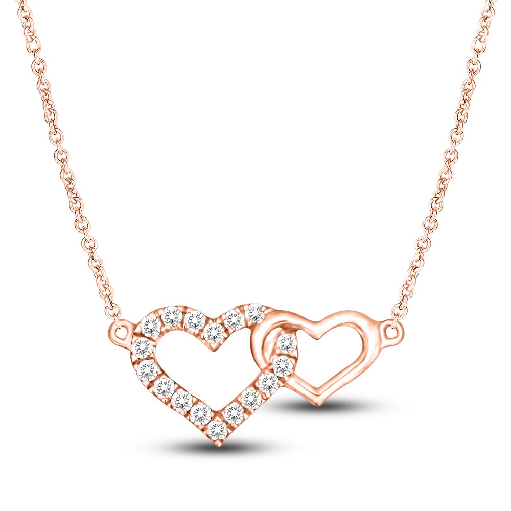 Diamond Heart Necklace 1/8 ct tw Round 14K Rose Gold 18" pdMzuVV8 Diamond Heart Necklace 1/8 ct tw Round 14K Rose Gold 18" pdMzuVV8