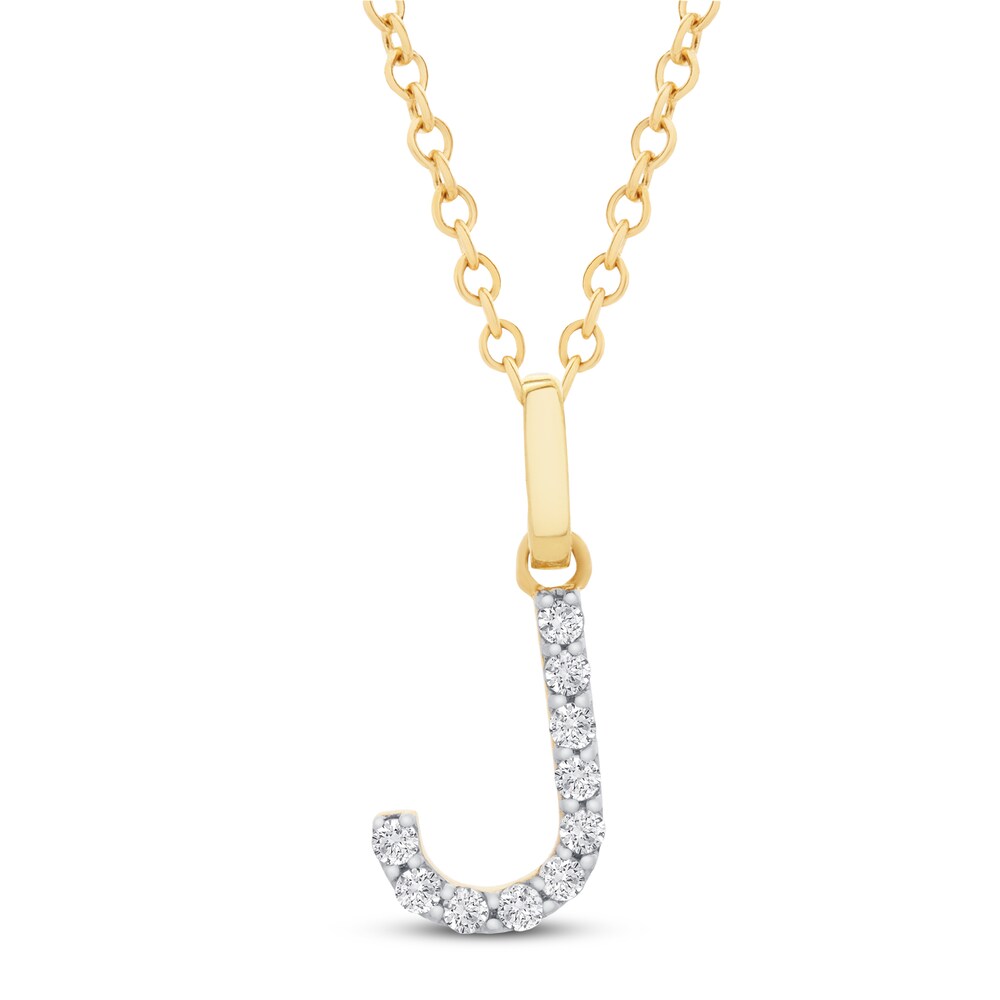 Diamond Letter J Necklace 1/10 ct tw Round 10K Yellow Gold peg3oK1z Diamond Letter J Necklace 1/10 ct tw Round 10K Yellow Gold peg3oK1z