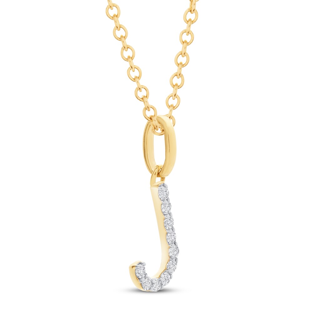 Diamond Letter J Necklace 1/10 ct tw Round 10K Yellow Gold peg3oK1z Diamond Letter J Necklace 1/10 ct tw Round 10K Yellow Gold peg3oK1z