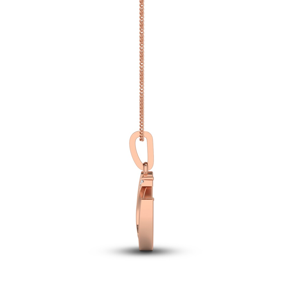 Diamond Horse Shoe Pendant Necklace 1/10 ct tw Round/Baguette 10K Rose Gold 18\" ps6p9uWc Diamond Horse Shoe Pendant Necklace 1/10 ct tw Round/Baguette 10K Rose Gold 18\" ps6p9uWc