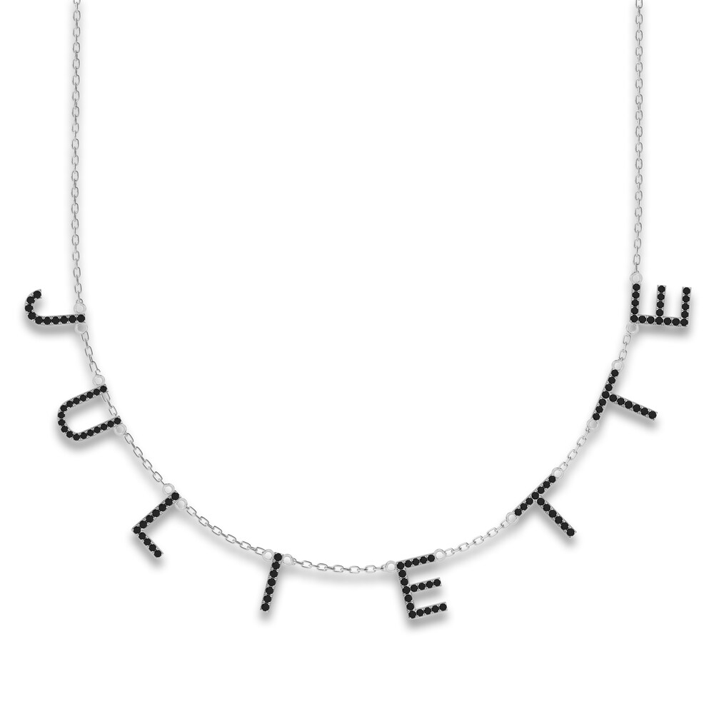 Juliette Maison Black Diamond Station Name Necklace 2-1/4 ct tw Round 10K White Gold pxOTHLgP Juliette Maison Black Diamond Station Name Necklace 2-1/4 ct tw Round 10K White Gold pxOTHLgP
