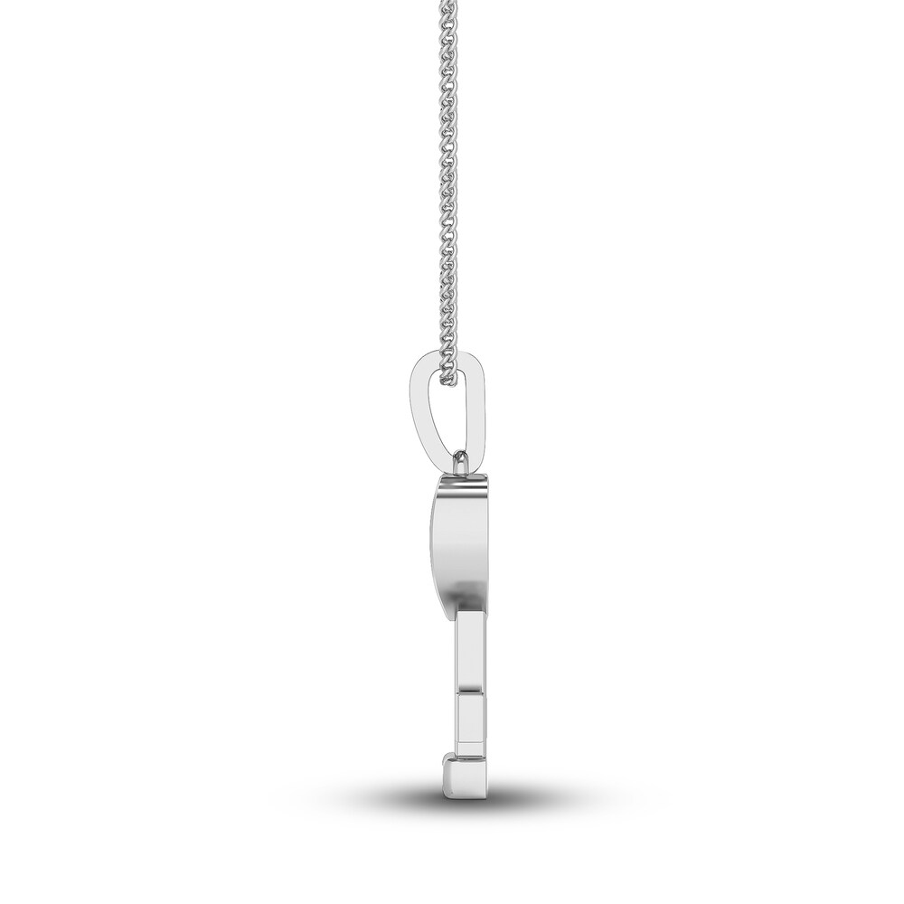 Diamond Heart Key Pendant Necklace 1/20 ct tw Round 10K White Gold 18\" qE42sYsj Diamond Heart Key Pendant Necklace 1/20 ct tw Round 10K White Gold 18\" qE42sYsj