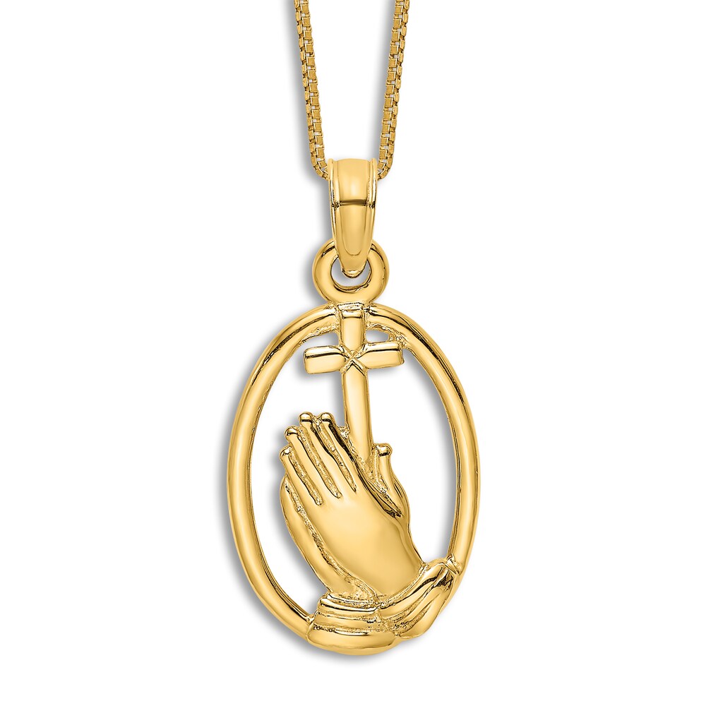 Cross Oval Necklace 14K Yellow Gold 18" qKNPeLcA Cross Oval Necklace 14K Yellow Gold 18" qKNPeLcA