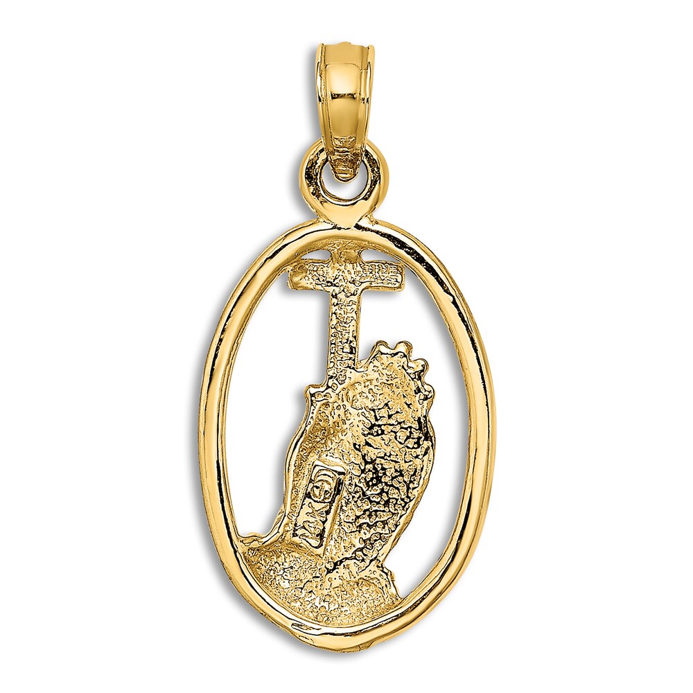 Cross Oval Necklace 14K Yellow Gold 18\" qKNPeLcA Cross Oval Necklace 14K Yellow Gold 18\" qKNPeLcA