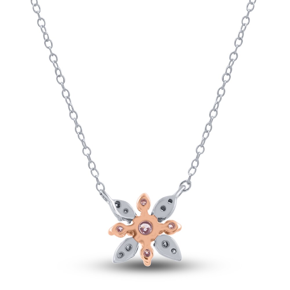 Pink & White Diamond Pendant Necklace 1/6 ct tw Round 14K Two-Tone Gold qRYmVE73 Pink & White Diamond Pendant Necklace 1/6 ct tw Round 14K Two-Tone Gold qRYmVE73