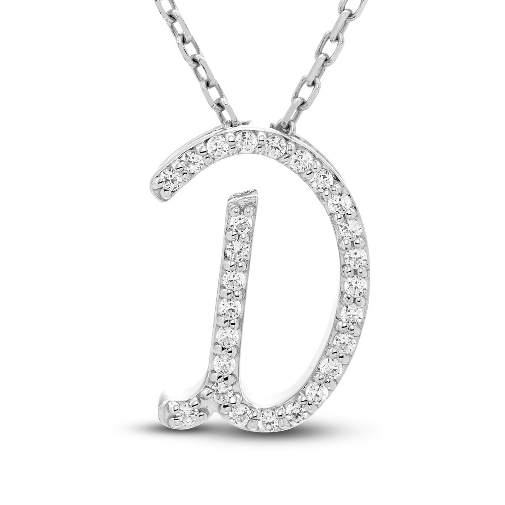 Diamond Letter D Pendant Necklace 1/10 ct tw Round 10K White Gold qgDtFkfG Diamond Letter D Pendant Necklace 1/10 ct tw Round 10K White Gold qgDtFkfG