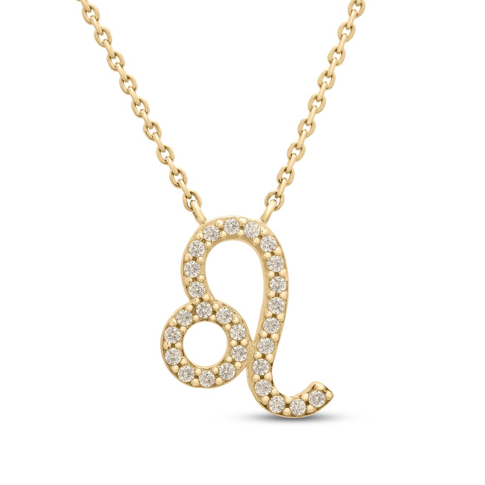 Diamond Leo Necklace 1/10 ct tw 10K Yellow Gold qhrcT9TA Diamond Leo Necklace 1/10 ct tw 10K Yellow Gold qhrcT9TA