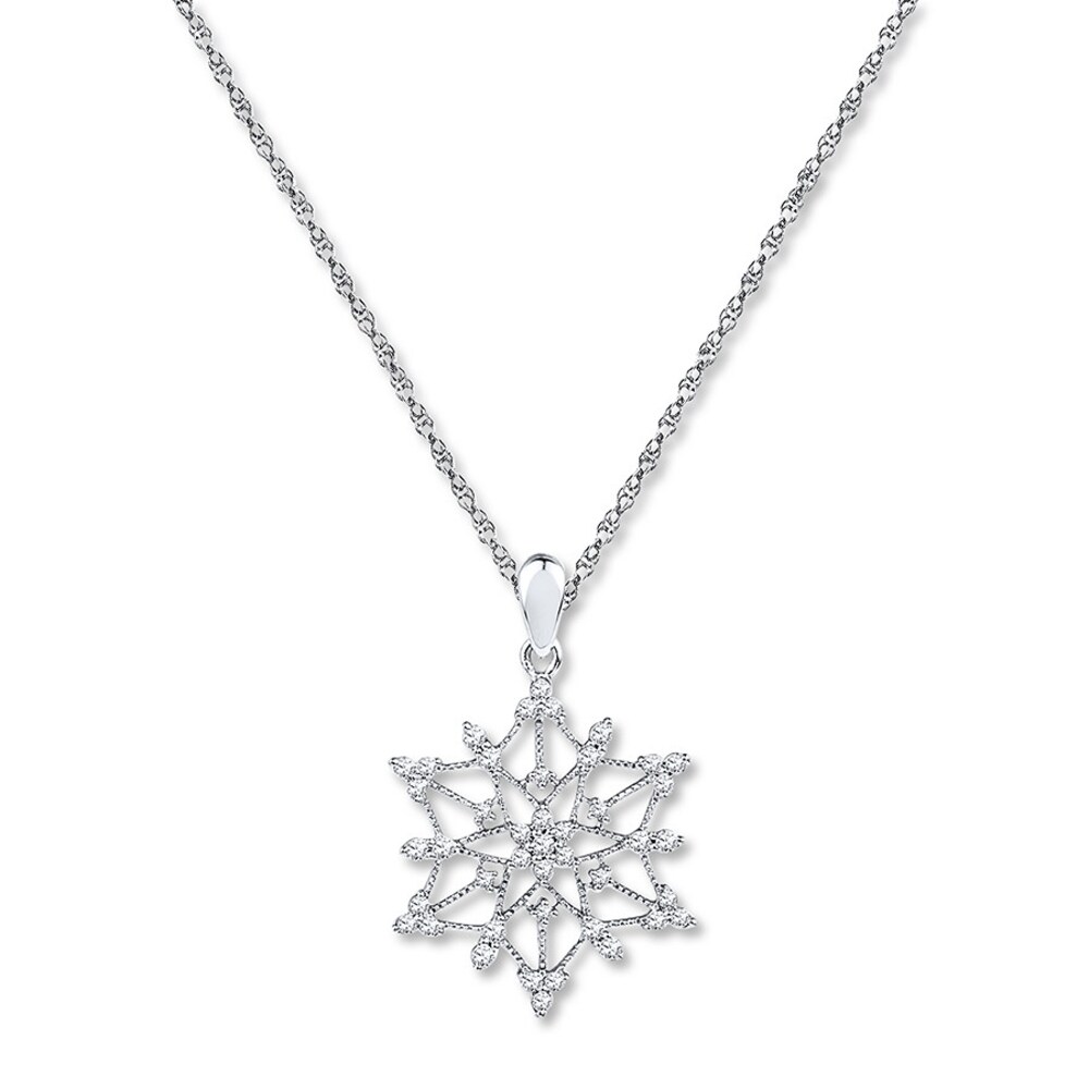 Snowflake Necklace 1/2 ct tw Diamonds 10K White Gold qiqf0A6W Snowflake Necklace 1/2 ct tw Diamonds 10K White Gold qiqf0A6W