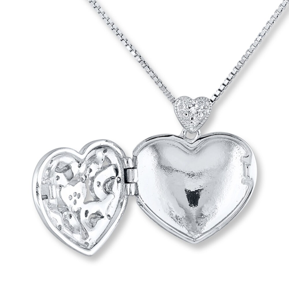 Heart Locket Necklace 1/10 ct tw Diamonds Sterling Silver qyZUfEmD Heart Locket Necklace 1/10 ct tw Diamonds Sterling Silver qyZUfEmD