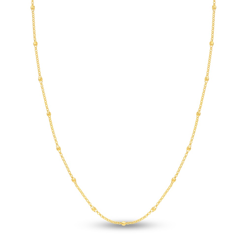 Disco Bead Rolo Chain 14K Yellow Gold 18" r0b4j6vl Disco Bead Rolo Chain 14K Yellow Gold 18" r0b4j6vl