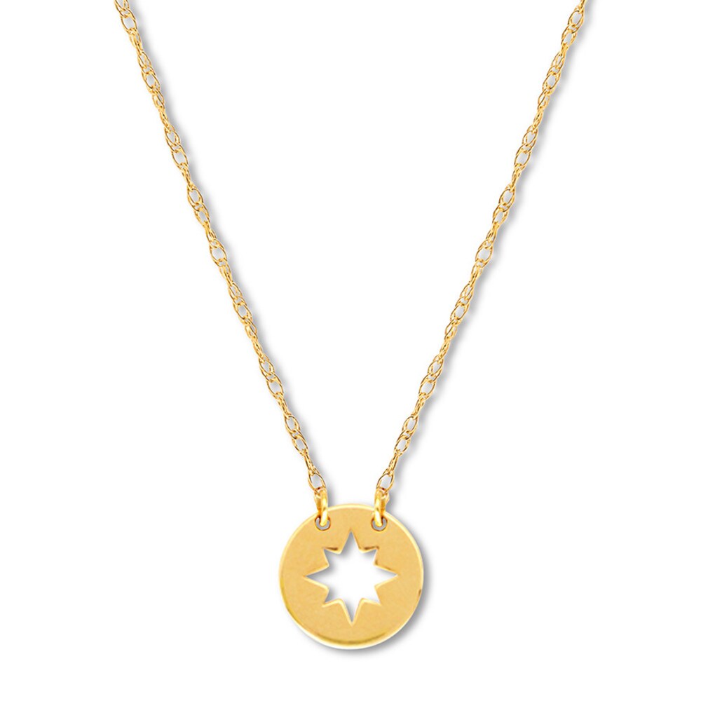 Disc Star Necklace 14K Yellow Gold 16" Adjustable r0jcRYrI Disc Star Necklace 14K Yellow Gold 16" Adjustable r0jcRYrI