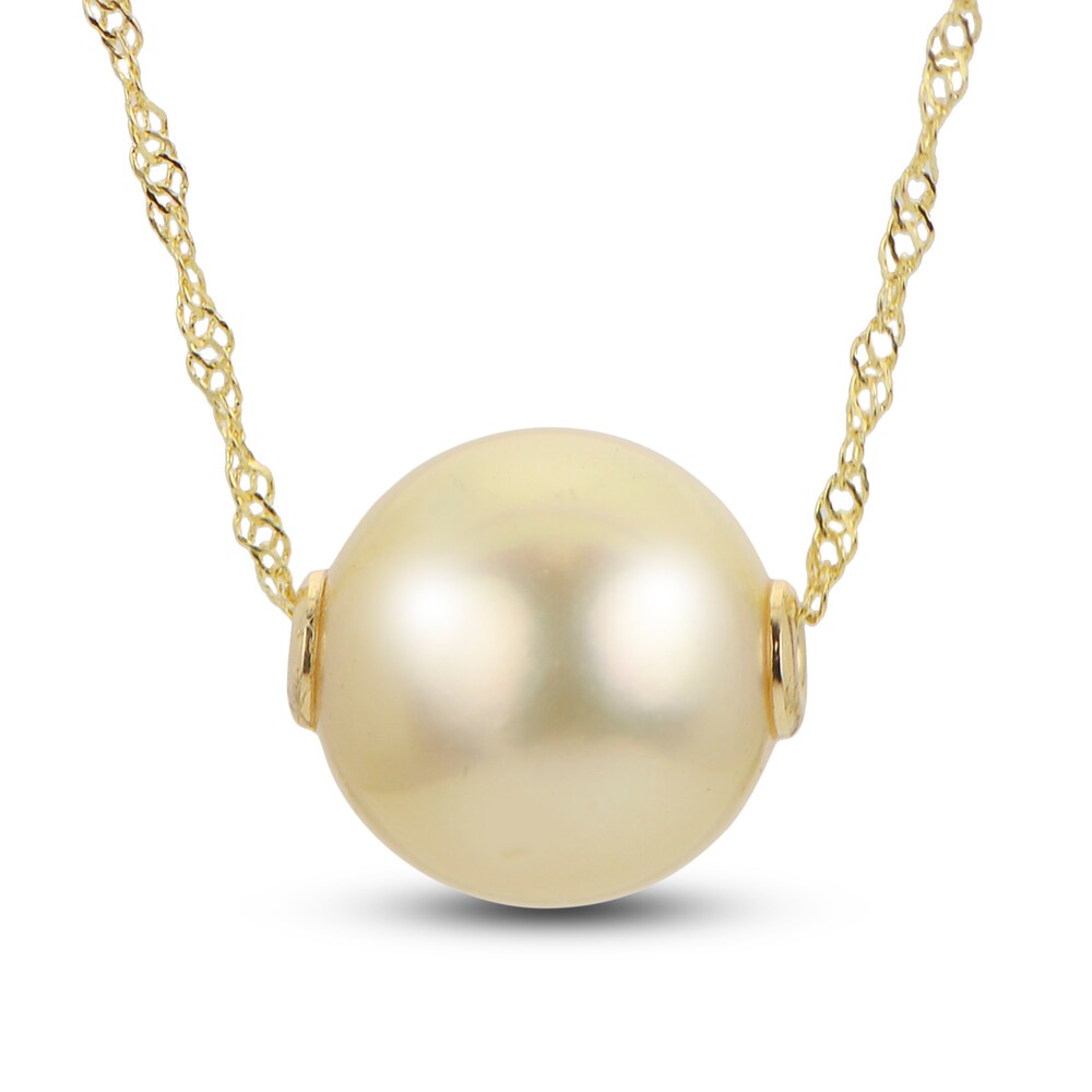 South Sea Golden Cultured Pearl Drop Necklace 14K Yellow Gold r7SXi0SO South Sea Golden Cultured Pearl Drop Necklace 14K Yellow Gold r7SXi0SO